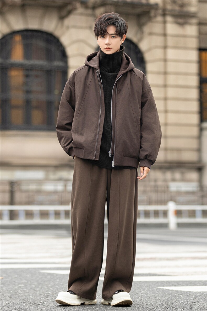 设计分割羽绒服夹克男2025冬装连帽羽绒外套拉链8123-P415控798,男装夹克,电商A355（原A415）