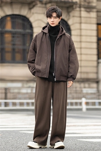 设计分割羽绒服夹克男2025冬装连帽羽绒外套拉链8123-P415控798图片