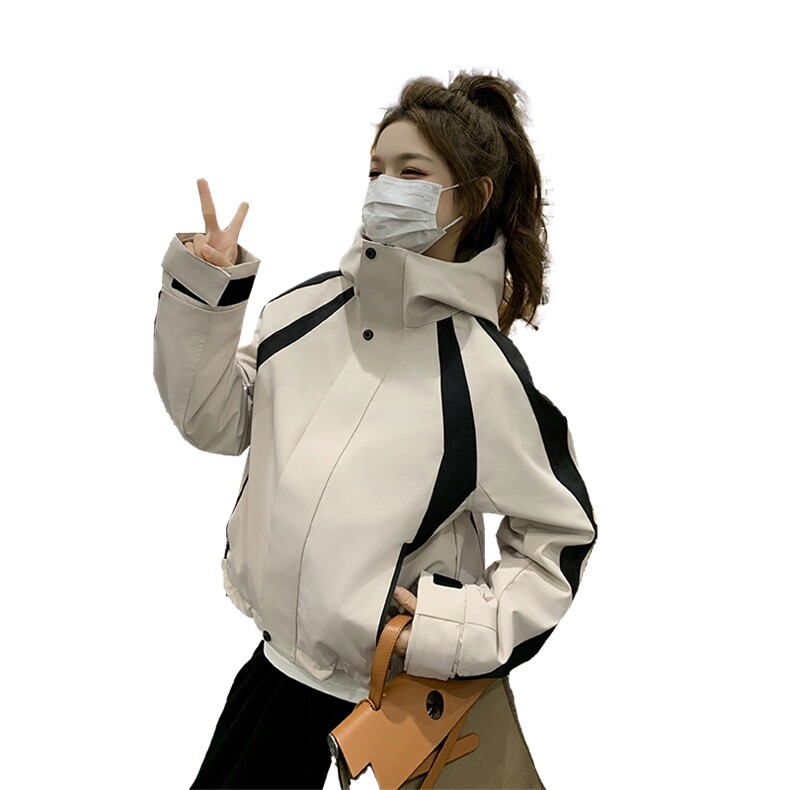 2025新款撞色户外冲锋衣90白鸭绒羽绒服,女装羽绒服,1D066-1