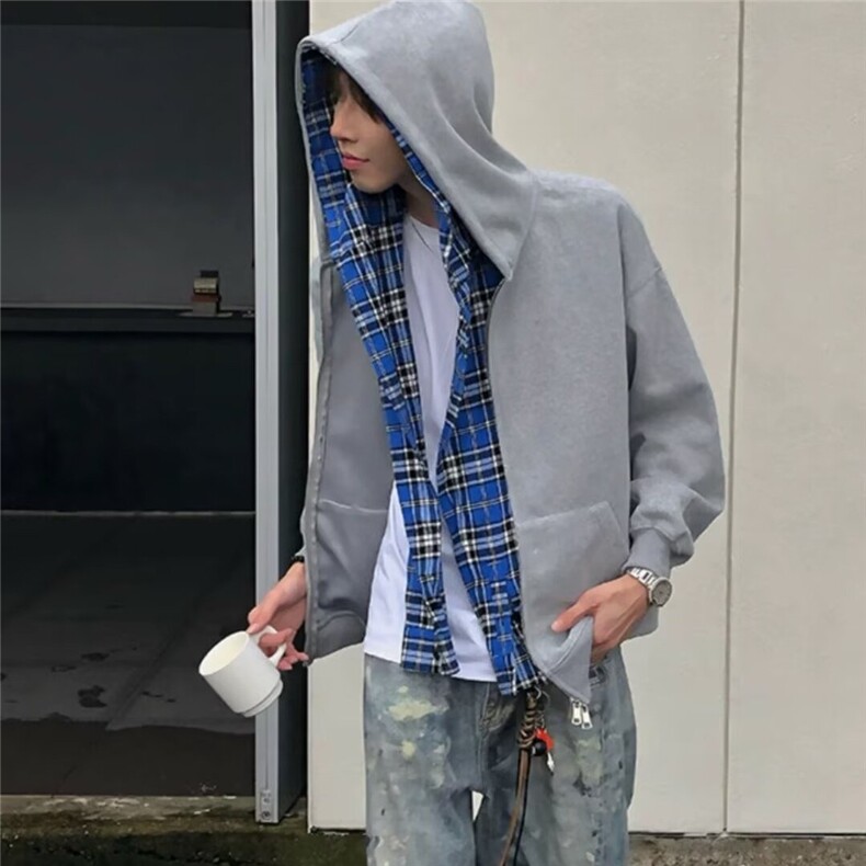 假两件连帽开衫卫衣男春秋外套休闲新款常规潮青少年百搭JKT210,女装短外套,星座516A