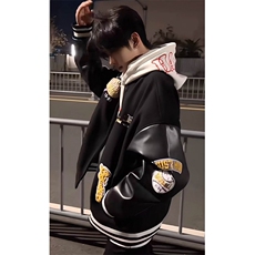 美式痞帅刺绣拼接棒球服外套男春季街头复古显瘦夹克JM412，男装夹克，星座1116A（原606A-3）