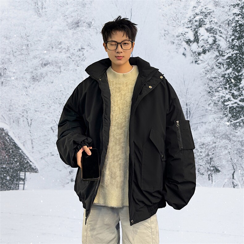 棉服男冬季新款港风宽松连帽棉衣MF9006-P90，男装棉衣，星座214-3