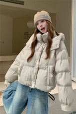 小个子连帽短款羽绒服女冬季新款重工90白鸭绒洋气保暖外套面包服，女装羽绒服，韩然一族