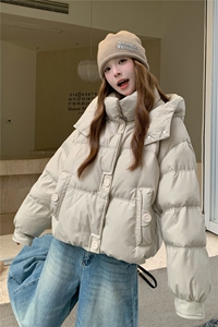 小个子连帽短款羽绒服女冬季新款重工90白鸭绒洋气保暖外套面包服图片