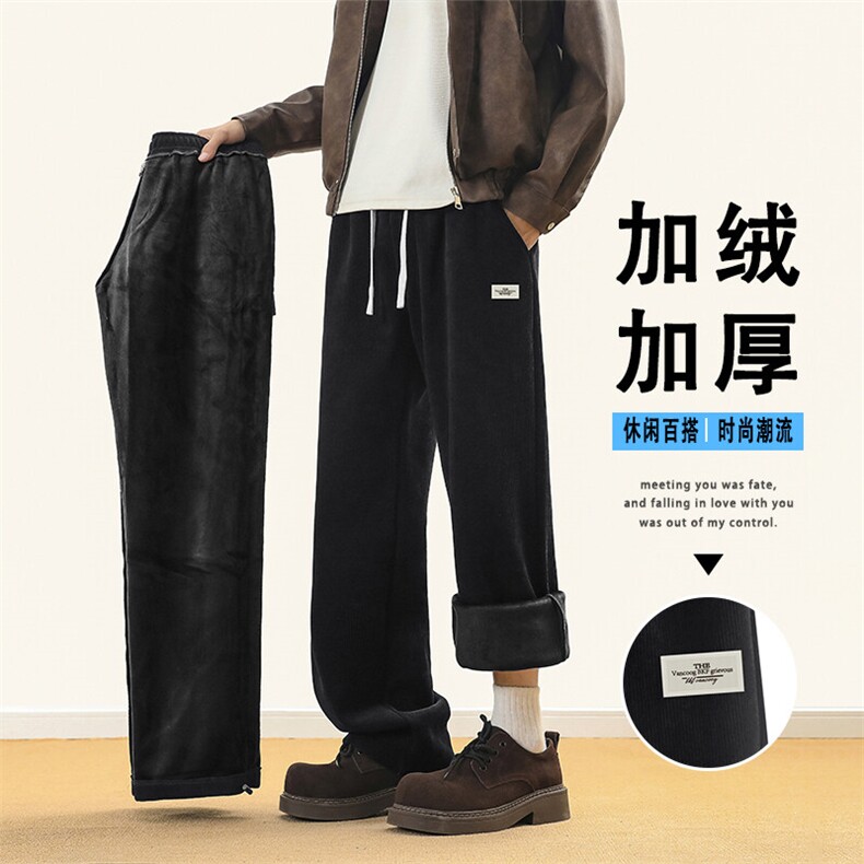 加绒加厚垂感运动条绒休闲裤舒适JRX2888常规特批45 加绒特批55图片
