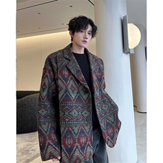 加绒加厚提花复古西装毛呢大衣504-F65-P78控128（加绒P88控138），男装西服，星座504