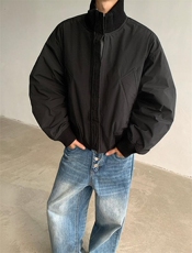 现货26春装美拉德立领飞行夹克纯色复古廓形高街棒球服外套，男装夹克，电商A486