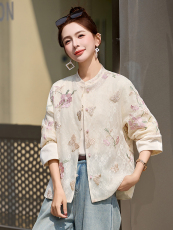 新中式国风刺绣外套女春秋轻奢高级感小个子减龄小香风防晒衣上衣，女装短外套，依如秀(原杭风阁)