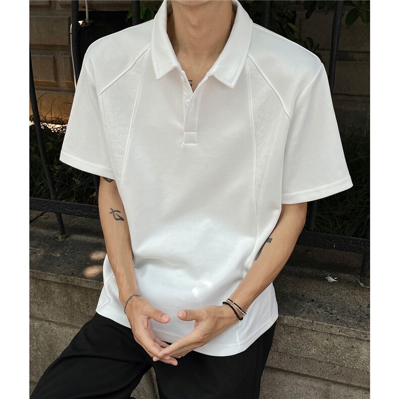 外景 重磅POLO衫短袖翻领半袖上衣cleanfit正肩t恤衫 H1093特P28图片