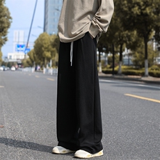 秋款男条纹卫裤直筒宽松休闲系带长裤h9529P40，男装休闲裤，星座1013-1