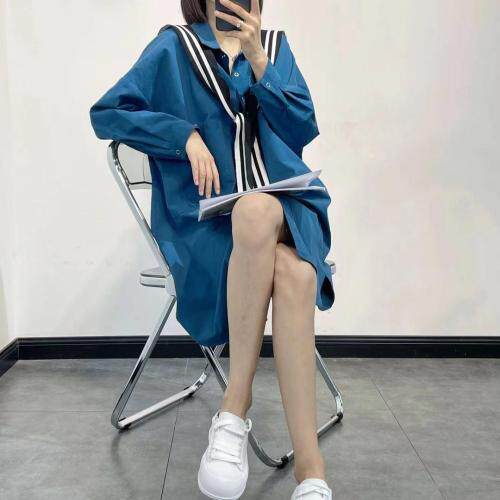 现货秋装带披肩衬衫群，女装衬衫，达丽依秀