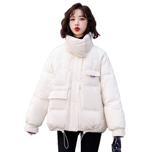 2021年冬季加厚常规立领简约休闲时尚羽绒服ins女图片
