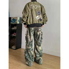 美式复古夹克男女春秋新款设计感宽松百搭棒球服外套JK227-P66，男装夹克，星座208-5