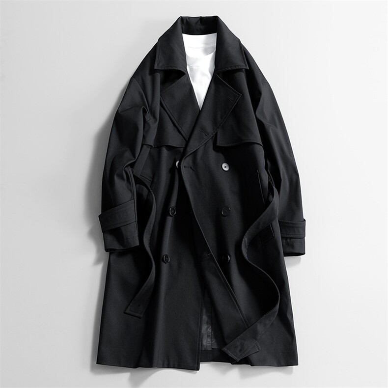 现货中长款大衣男2025新款春季外套高级感英伦风衣F02525-P98，男装风衣，星座308B-2
