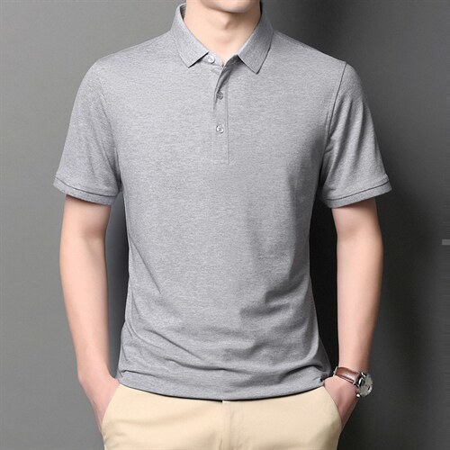 爸爸短袖t恤男装夏装40-50岁中年男士上衣服翻领夏季中老年人爷爷,男装T恤,电商B212（原钱塘6029）