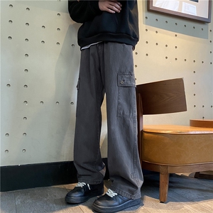 抖音品质新款美式高街复古水洗做旧宽松工装裤B315-K849-p75控98图片