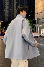 港风二开拼接上衣夹克宽松落肩立领冲锋衣外套JK861P65，男装夹克，星座1204-3