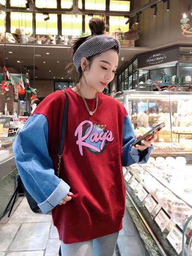 欧版拼牛仔卫衣，女装卫衣/绒衫，一杭