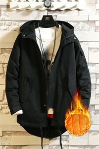 棉衣男装中长款加厚外套迷彩连帽风衣 JK13-加棉-P120图片
