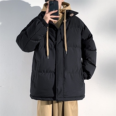 冬季青少年连帽假两件外套加绒加厚休闲简约棉衣棉服5303-P85，男装棉衣，电商B306