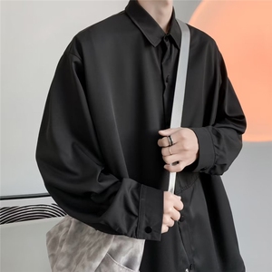 日系春夏季新款衬衫潮流慵懒男方领宽松型衬衫MC11P32图片