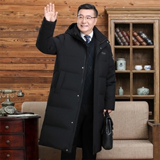 90%白鸭绒爸爸装中老年长款男加厚保暖外套羽绒服H81-p220328，男装羽绒服，星座1210A