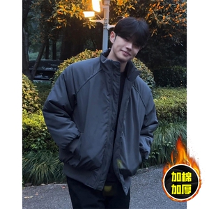 现货美式高街休闲棉衣夹克三防立领纯色户外工装加厚棉服外套图片