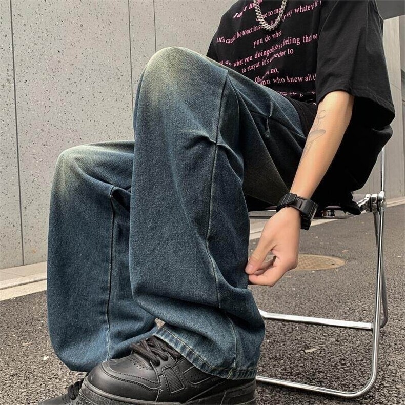 美式高街小众牛仔裤男个性百搭休闲裤G9020/P65,男装牛仔裤,电商D202-1