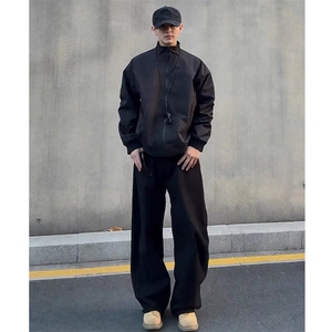 美式飞行员夹克外套男秋季cleanfit立领棒球服一整套ootd穿搭套装图片