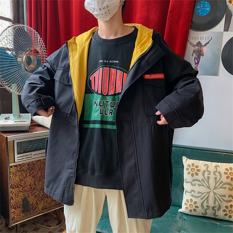 2021春秋季复古盐系炸街外套男宽松连帽潮韩版潮流上衣W1530-P55,男装夹克,星座512-4