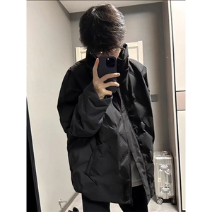 冬季潮牌工装棉服男新款情侣宽松菱形格棉衣加厚保暖外套WL14-p88图片