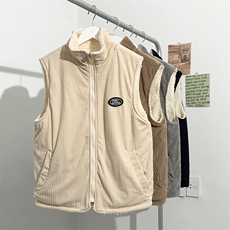 秋冬双面穿马甲百搭棉衣羊羔绒外套港风夹克1016-1MJ023P58K79，男装夹克，星座1016-1（原电商B408-1）