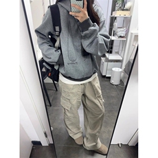 网图有货美式复古刺绣连帽华棉卫衣男女宽松情侣外套A871-P55，女装短外套，星座1505