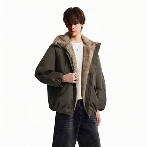 网图座山雕棉袄冬季皮草派克服棉衣防水牛津外套 A025-FY1315-P98图片