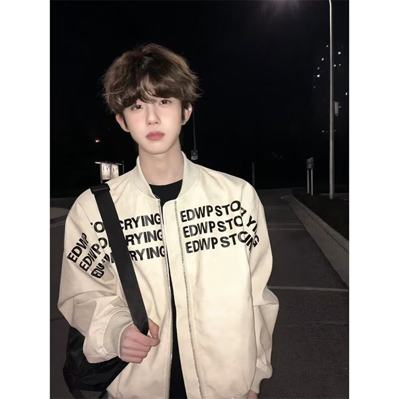 美式复古cleanfit短款麂皮棒球服外套女春秋季飞行夹克B964-P75,男装夹克,星座310A-4
