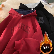 db107加绒加厚tp60重磅美式套头连帽cleanfit卫衣男女同款，男装卫衣，电商B386