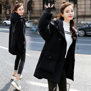 2024冬季新款胖MM200斤加绒加厚外套棉服宽松休闲保暖大码派克服，女装棉衣/棉服，妃曼