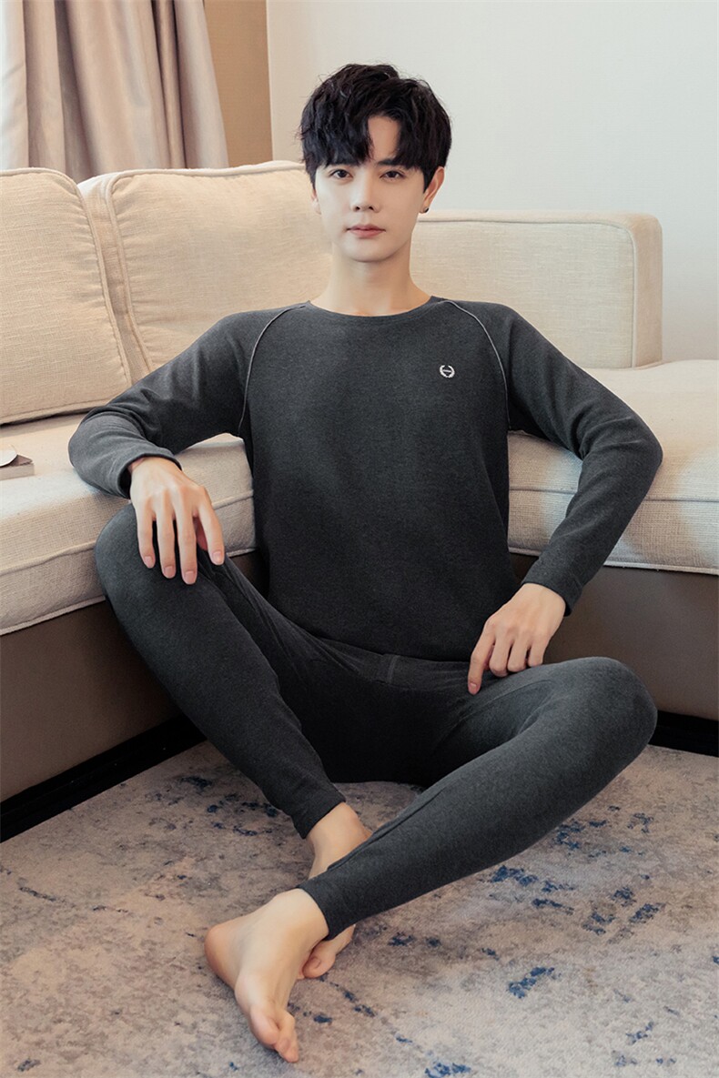 保暖套装男士德绒加厚休闲保暖内衣套装两件套889-P45,男装休闲套装,星座310B-3