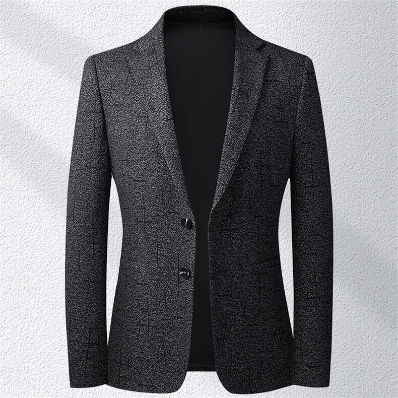 秋冬季新款中年男士宽松免烫西服上衣商务休闲爸爸装保暖外套，男装西服，电商B212（原钱塘6029）