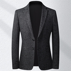 秋冬季新款中年男士宽松免烫西服上衣商务休闲爸爸装保暖外套，男装西服，电商B212（原钱塘6029）