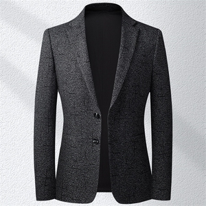 秋冬季新款中年男士宽松免烫西服上衣商务休闲爸爸装保暖外套,男装西服,电商B212（原钱塘6029）