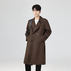 高品质猎装宽松秋季长款潮牌风衣外套XZ402-2P138控168-XZ402-2，男装风衣，星座402-2