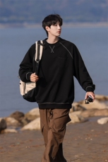 可二开华棉卫衣男:表面棉底部聚酯纤维WY77972P50控78，男装卫衣，星座227-7