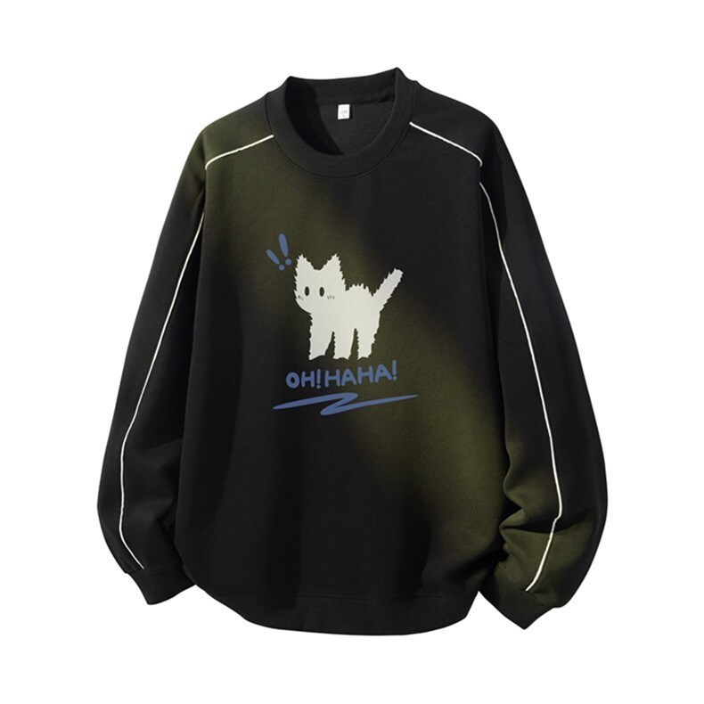 得物供货、复合重磅420克现货圆领卫衣宽松HD019-1-YLT25326-P35,男装卫衣,电商019-1