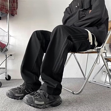 男士休闲裤春夏季宽松垂感直筒卫裤男生秋款阔腿运动长裤K3072，男装休闲裤，星座1116A-1（原606A）