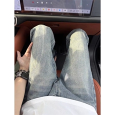 港风秋款男女牛仔裤刀割流苏复古直筒长裤NK0613P45，男装牛仔裤，星座1013-1