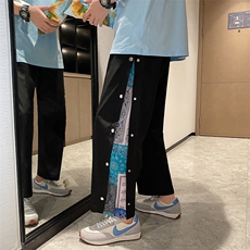 2023春夏新款侧面排扣休闲九分裤基地A057-K181-P45（控68），男装休闲裤，电商A057