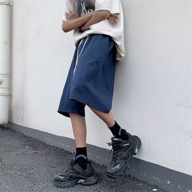 日系阔腿短裤男女夏季潮流ins宽松五分裤百搭显瘦工装裤DK37,男装牛仔裤,星座1116A-1（原606A）