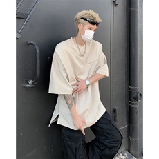 男装短袖t恤24夏抗皱潮牌假两件上衣男生体恤XZ514-2-202424-P58，男装T恤，星座514-2(原B239)