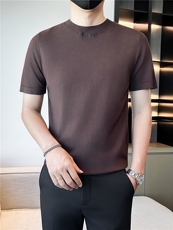 店主风男士圆领套头针织衫男新款修身刺绣毛衣301A-1/M11/P55控75，男装针织衫/毛衣，星座301A-1